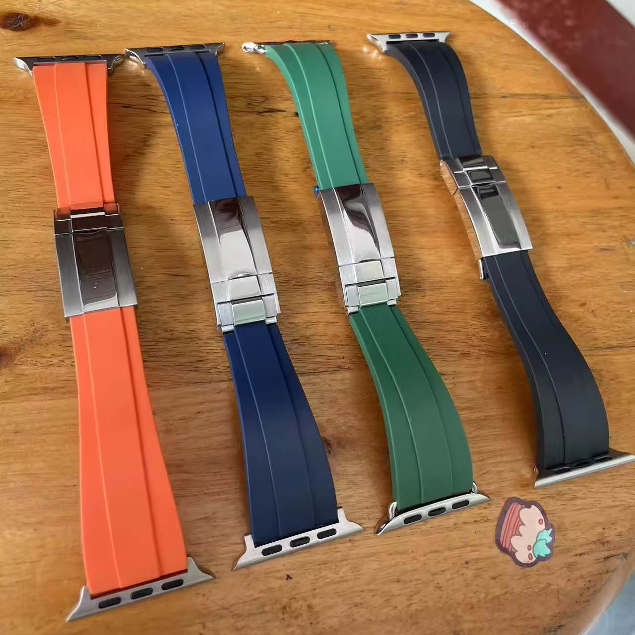 FKM резиновые силиконовые ремешки для Apple Watch 44 45 мм 20 мм 22 мм 24 мм Ультра ремни складной браслет с застежкой ремешок для часов Rolex