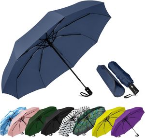 Wholesale Waterproof <b>Automatic</b> Open Promotional Sun Rain Man Woman Unique Compact Custom Folding <b>Umbrella</b> With Logo Printing - Product Image 1
