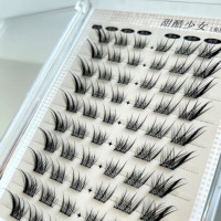 Cils en grappe volume russe faits main DIY avec 12 rangées de fibres synthétiques