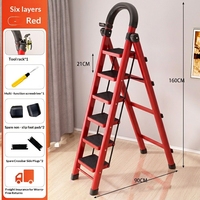 Échelle pliante écologique, portable, pour verger, en acier, 6 marches, pliable, pour intérieur et extérieur