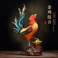 Nouveau chinois créatif doré coq indépendant coq ornement maison salon entrée bureau résine artisanat