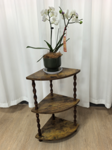Estante Esquinero de Madera Rústica de Tres Niveles, Hecho a Mano, Estilo Antiguo, Mueble Decorativo para Sala de Estar, Soporte para Plantas - Product Image 4
