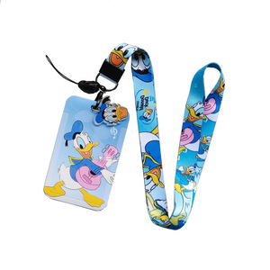 Porte-carte d'identité rigide personnalisé dessin animé/anime, avec cordon en polyester pour carte d'étudiant, badge de travail, carte repas, Donald Duck - Product Image 5