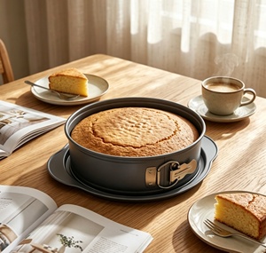 9 Inch (22.8cm) Round Springform <b>Cake</b> <b>Pan</b> with removable bottom, Durable Non-Stick Coating for <b>cake</b> baking at home - Product Image 1