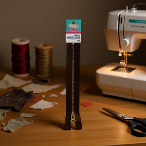 Cerniera Ilan 20 cm colore marrone N5 per cucito e artigianato - Product Image 2