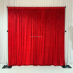 Cortinas de Veludo Vermelho para Decoração de Casamento de 10 FT e 12 FT, Painel de Cortina de Veludo para Eventos e Festas - Product Image 2