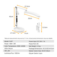 Lampe de bureau sans fil à chargeur intégré avec double lumière LED, intensité réglable, pour manucure, idéale pour salon de beauté (OEM)
