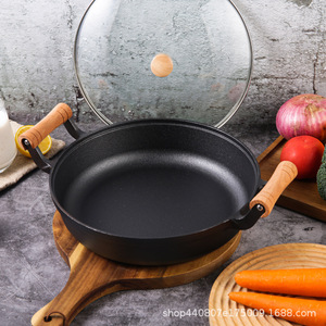 Poêle à frire en fonte 30 cm antiadhésive à fond épais pour griller les steaks sans fumée - Product Image 3