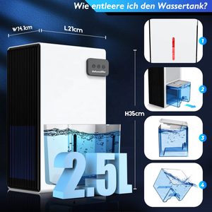 HASHONE 2.5L Apagado automático Deshumidificadores inteligentes de doble núcleo Pequeño absorbente de humedad Semiconductor <span class=keywords><strong>Deshumidificador</strong></span> de aire para el hogar - Product Image 4