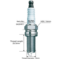 Bougie d'allumage Iridium Platinum FR7NPP332 FR6MPP332 + LZFR6AI KLR7TI SILFR6C11 90919-01247 Alternative pour Denso SK20HR11