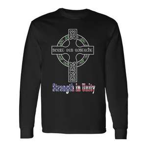 Camiseta de manga larga Celtic Cross Strength In Unity para aficionados irlandeses y estadounidenses - Product Image 1
