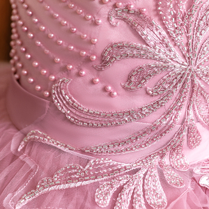 Nuevo Vestido Formal de Satén para Bebé Niña, Diseño Floral con Apliques, para Bautizo, Boda, Primer Cumpleaños - Product Image 5