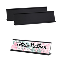 Placas de Identificación de Aluminio para Oficina de 8 x 2 Pulgadas con Impresión UV, Portaplacas de Escritorio, Letrero de Puerta Personalizado a Color, Tarjeta de Visita de Alta Calidad