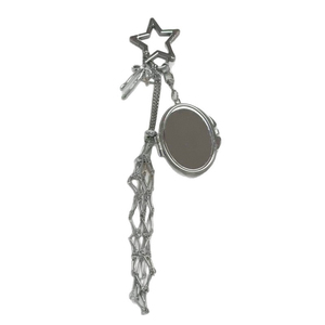 QYS Custom Logo Stainless Steel Mesh Lipstick Holder Keychain Portable Lipstick Net Bag with <b>Mirror</b> <b>Star</b> Charm for Women Gift - Product Image 5