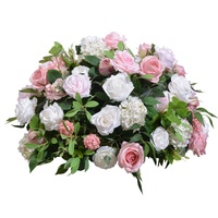 Nouvelle rangée de fleurs artificielles en soie rose, boule florale pour décoration d'arche de mariage, fenêtre et scène d'exposition