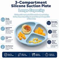 Assiette bébé personnalisée en silicone écologique sans BPA, de qualité alimentaire, avec compartiments, ensemble d'alimentation pour bébé, assiette pour tout-petit avec couvercle à ventouse