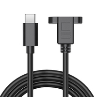 Cable de Extensión USB Tipo C 3.1 Macho a Hembra para Computadora, con Tornillo de Panel