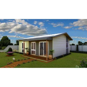 Villa moderna con estructura de acero ligero y techo inclinado para uso residencial - Product Image 1