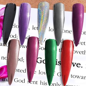Poudre miroir arc-en-ciel scintillante de luxe pour nail art, effet vague d'eau magique solide, vente en gros transfrontalière directe usine - Product Image 2