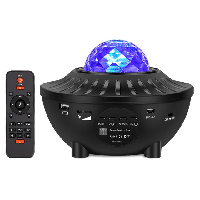 2022 New Smart Rotatable Star Night Lights for Kids Sky Laser Cove Lamp 360 LED Music Projector Light