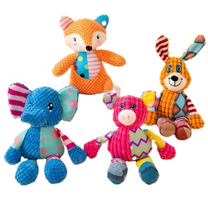 Jouets en peluche doux rayés personnalisés, techniques de lavage ODM, animaux en peluche renard lapin <span class=keywords><strong>cochon</strong></span> chien en coton PP - Product Image 1