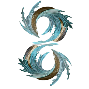 ศิลปะติดผนังโลหะติดผนังรูปใบโคลเวอร์สี่ใบแบบแขวนอุปกรณ์ตกแต่งบ้านห้องนั่งเล่นตกแต่งผนังสำนักงาน - Product Image 2