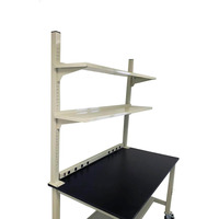Banc de travail de laboratoire avec armoires en acier/bois, table de travail, mobilier de laboratoire, bancs de travail de laboratoire