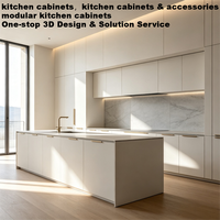 Armoire murale blanche en bois massif haut de gamme pour villa moderne italienne, grande capacité de rangement, tiroirs intégrés, meubles de cuisine avec appareils électroménagers intégrés