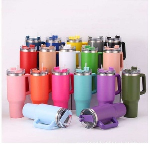 Wholesale Bulk 40oz Stainless Steel Tumbler <b>Bottle</b> American Style Adventure Travel Camping Cup 40oz Tumbler Handle With <b>Straw</b> - Product Image 1