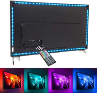 Ruban LED flexible SMD RGB 5050 étanche 12V pour rétroéclairage TV avec télécommande USB couleur RGBW, matériau PC pour