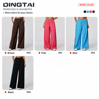 Ensemble de vêtements de sport Dingtai pour femmes, coupe courte, fermeture éclair intégrale, jambes larges, 2 pièces, veste légère à col montant et pantalon, séchage rapide, entraînement
