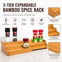 À 3 niveaux En Bambou Extensible cuisine Étagère À Épices en bois Étape Étagère Armoire Organisateur