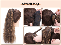 Nouvelles extensions de cheveux synthétiques en queue de cheval à clipser, ondulées et bouclées, longues, ombrées, 22 pouces (50 cm), Super Wave