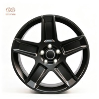 Jantes en alliage noir mat de 17 pouces à 5 trous, style tout-terrain, pour Jeep Wrangler Land Rover Defender