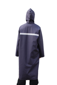 High-quality, reflective, 100% waterproof PVC <b>raincoat</b> for outdoor use, with a <b>hood</b>, and designed as a one-piece adult <b>raincoat</b> - Product Image 2