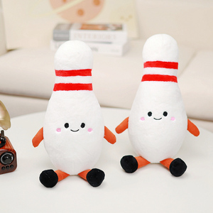 Peluche de Pin de Boliche con Rayas Rojas, Ultra Suave, Juguete Antiestrés <span class=keywords><strong>para</strong></span> Abrazar y Regalar, Agrega un Toque Divertido a tu Espacio - Product Image 5