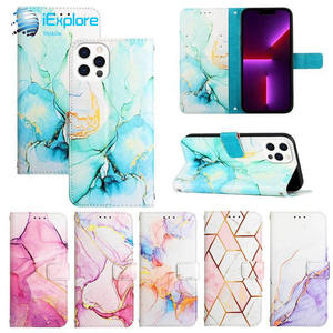 Iexplore เคสฝาพับลายหินอ่อนเคสกระเป๋าสตางค์หนัง PU สำหรับ17PROMAX Galaxy S25 A06 A36 A16 A56 M35 M55 <span class=keywords><strong>VIVO</strong></span> Y77 tecno Spark 8 - Product Image 2