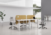 Cadre de bureau intelligent moderne à hauteur réglable à double moteur et 4 pieds, base de table élévatrice, bureau de direction assis-debout