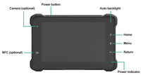 Tableta Android de 1000 Nits con Ocho Núcleos, Legible Bajo la Luz Solar, 4G, IP67, Resistente al Agua, MIL-STD-810G, CANBUS, GPIO, ACC, RS232, para Tractor, 2 GB de RAM, 16 GB