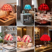 Lampe de bureau en forme de rose, lumière de table LED romantique avec support en forme de cœur en cristal, idéal pour la Saint-Valentin, cadeau de mariage, décoration de chambre à coucher