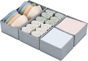 Closet Dresser Drawer Organizers Foldable Fabric Underwear Bras <b>Clothes</b> <b>Storage</b> <b>Clothes</b> Drawer Organizers - Product Image 2