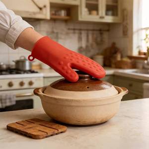 Kitchen Paradise Silicone Insulated Mitts <b>Gloves</b>-Heat Resistant Dishwasher Safe for <b>Oven</b> BBQ Grill Microwave Use - Product Image 2