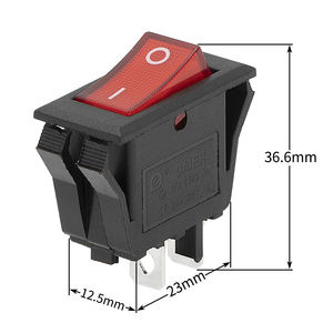 KCD3-2-101C 16A 250V KCD3 Wipp schalter 2Pin Schwarzes Gehäuse EIN-AUS SPST LED-Wipp schalter mit "O I"-Kennzeichnung - Product Image 2