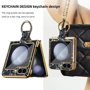ขายตรงจากโรงงาน: เคสโทรศัพท์ Samsung Z Flip 6 ชุบเคลือบกันกระแทกแบบเต็มตัว พร้อมขาตั้งวงแหวนและสีรุ้ง - Product Image 4