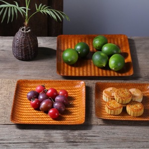 Hand Woven Bamboo Fruit <b>Basket</b> Round Desktop Storage <b>Tray</b> For Fruits Tea Dessert Guizhou Origin DG15 - Product Image 2