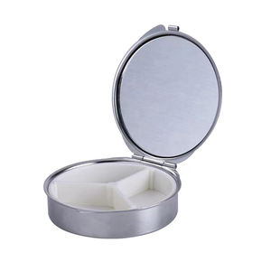 Caja de joyería de Metal personalizada, caja de píldoras de bolsillo de viaje de forma redonda, de sublimación, DIY - Product Image 2