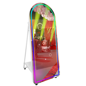 Cabine <span class=keywords><strong>photo</strong></span> à miroir magique tactile haute hauteur 32 ''pour boîtier de vol <span class=keywords><strong>Canon</strong></span> Camera Dslr Booth avec poignée et serrure - Product Image 1