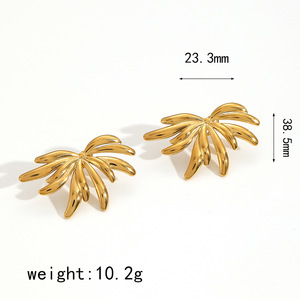European Style Angel <b>Wing</b> Drop <b>Earrings</b> 18k Gold Plated Stainless Steel For Women Fashion Jewelry TE60169 - Product Image 4