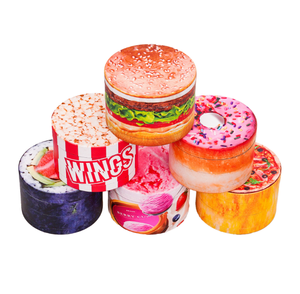 Jinlin Hot Sale 63mm-4 Donut Hamburger Design Zinc Alloy & <b>Plastic</b> Herb <b>Grinder</b> - Product Image 6