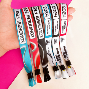 กำไลข้อมือคู่รักผ้าทอรีไซเคิลปรับได้พิมพ์โลโก้ตามสั่ง - Product Image 2